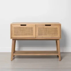 Wood & Cane Console Table With Pull-Down Drawers - Hearth & Hand™ With Magnolia -Cheap Furniture Store GUEST 035057b8 c534 4483 bcfa bec1b2f8f625