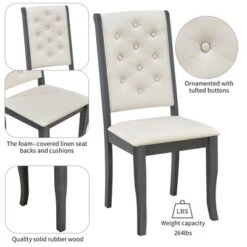 6 PCS Retro Dining Set With Unique-designed Table And Upholstered Chair-ModernLuxe -Cheap Furniture Store GUEST 18007a98 7761 4a30 a9ee 913421e58038