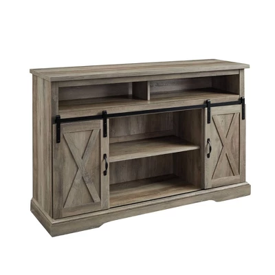 Transitional Sliding Barndoor Highboy TV Stand For TVs Up To 58" - Saracina Home 18 Transitional Sliding Barndoor Highboy TV Stand For TVs Up To 58" - Saracina Home - Image 16