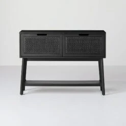 Wood & Cane Console Table With Pull-Down Drawers - Hearth & Hand™ With Magnolia -Cheap Furniture Store GUEST 20528750 0c48 4495 9988 dee7756ece00