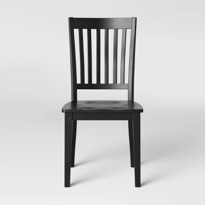 2pk Holden Slat Back Dining Chair Black - Threshold™ 4 2pk Holden Slat Back Dining Chair Black - Threshold™ - Image 2