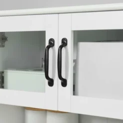 HOMCOM Freestanding Kitchen Pantry, 4-Door Buffet Cabinet With Hutch, Coffee Bar With Adjustable Shelves, 63.5 Inches, White 11 HOMCOM Freestanding Kitchen Pantry, 4-Door Buffet Cabinet With Hutch, Coffee Bar With Adjustable Shelves, 63.5 Inches, White -Cheap Furniture Store GUEST 280f6d6f 7549 46dc 9872 58e221f9506c