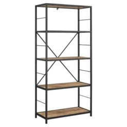 63" 4 Shelf Industrial Transitional Tall Bookshelf - Saracina Home -Cheap Furniture Store GUEST 293bbdd1 bd66 4bc9 a60a cd7d2ad5ce55
