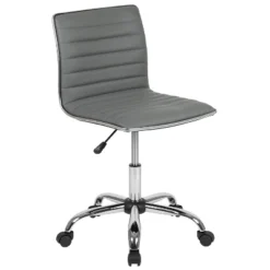 Emma And Oliver Low Back Designer Armless Ribbed Swivel Task Office Chair -Cheap Furniture Store GUEST 34b755b6 b6f9 4005 adb2 3a20d34ebc77