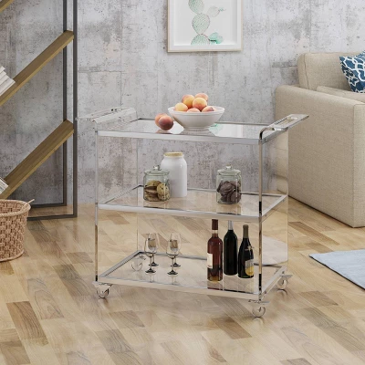 Yves Acrylic Bar Trolley Clear - Christopher Knight Home 3 Yves Acrylic Bar Trolley Clear - Christopher Knight Home