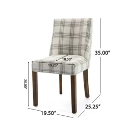 2pk Harman Contemporary Upholstered Plaid Dining Chairs Gray/Light Beige/Brown - Christopher Knight Home -Cheap Furniture Store GUEST 44f83184 b26d 4d60 996b e440176cff87