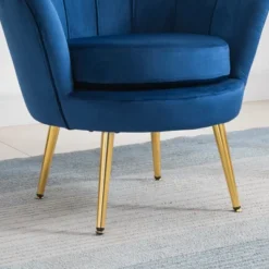 HomCom Elegant Velvet Upholstered Accent Leisure Club Chair With Gold Metal Legs -Cheap Furniture Store GUEST 4b7aebc4 7d6c 4017 945a a7b1f5c0bdd4