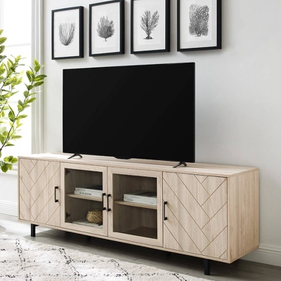Vik Modern Boho 4 Door Herringbone TV Stand For TVs Up To 80" - Saracina Home 9 Vik Modern Boho 4 Door Herringbone TV Stand For TVs Up To 80" - Saracina Home - Image 7