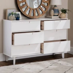Mid-Century Modern Groove Wood 6 Drawer Dresser - Saracina Home -Cheap Furniture Store GUEST 5f343547 8bdb 4ab5 8100 4810a89a5608