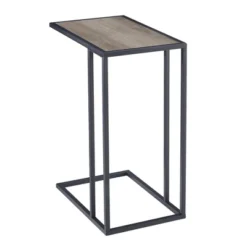 23" Modern Rectangle Two-Tone C Side Table With Metal Base - Saracina Home -Cheap Furniture Store GUEST 60d202d8 3d4a 432c abd0 7647db4d46f5