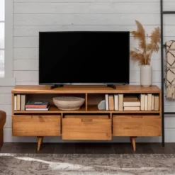 Cara Mid-Century Modern 3 Drawer TV Stand For TVs Up To 65" - Saracina Home 33 Cara Mid-Century Modern 3 Drawer TV Stand For TVs Up To 65" - Saracina Home -Cheap Furniture Store GUEST 6406604d 1ec4 4548 a085 d7d44d4bfcce