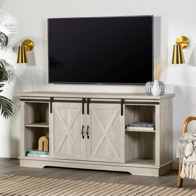 Modern Transitional Sliding Barndoor TV Stand For TVs Up To 65"- Saracina Home 3 Modern Transitional Sliding Barndoor TV Stand For TVs Up To 65"- Saracina Home