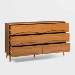 Mid-Century Modern Contoured 6 Drawer Dresser - Saracina Home -Cheap Furniture Store GUEST 66fb51cb 1672 46be 9ea3 83daad767b13