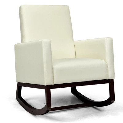 Tangkula 2-in-1 Upholstered Rocking Chair With Wood Leg & Pillow Relax Sofa Chair Light Grey/Beige/Dark Gray 12 Tangkula 2-in-1 Upholstered Rocking Chair With Wood Leg & Pillow Relax Sofa Chair Light Grey/Beige/Dark Gray - Image 10