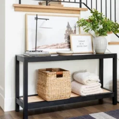 Console Table With Woven Rattan Shelf Black - Threshold™ Designed With Studio McGee 18 Console Table With Woven Rattan Shelf Black - Threshold™ Designed With Studio McGee -Cheap Furniture Store GUEST 6e7f68b7 50c5 44c5 965d a4d52aa919cd