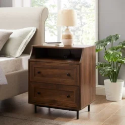 Transitional 2 Drawer Nightstand With USB Port - Saracina Home -Cheap Furniture Store GUEST 781ffe09 6d44 4a9f 8ed7 47a5be6b5603