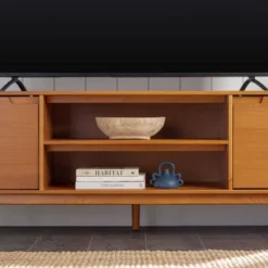 Solid Wood Mid-Century Modern TV Stand For TVs Up To 80" - Saracina Home -Cheap Furniture Store GUEST 7b8f78dc b7ab 4f0a bbb2 79db23e31b3a