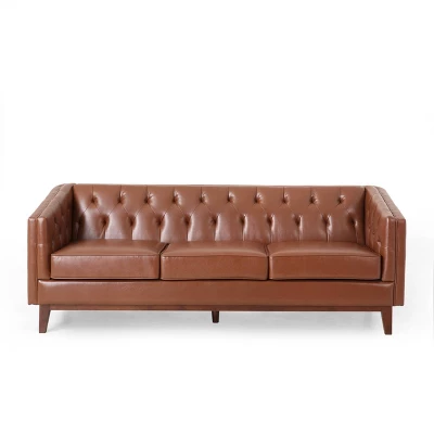 Ovando Contemporary Upholstered 3 Seater Sofa - Christopher Knight Home 4 Ovando Contemporary Upholstered 3 Seater Sofa - Christopher Knight Home - Image 2