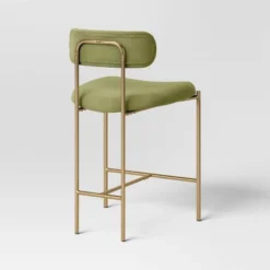 Orion Luxe Backed Counter Height Barstool With Brass Legs Olive Green Velvet - Threshold™ -Cheap Furniture Store GUEST 7e783766 9223 4da7 9627 10de0ab7294f
