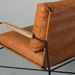 Faux Leather & Metal Accent Chair - Black/Brown - Hearth & Hand™ With Magnolia -Cheap Furniture Store GUEST 888ba238 34ac 4f97 8dd6 ab72ff74e45c