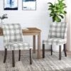 2pk Harman Contemporary Upholstered Plaid Dining Chairs Gray/Light Beige/Brown - Christopher Knight Home -Cheap Furniture Store GUEST 8bc32428 9664 4bd6 976b bf311679a007