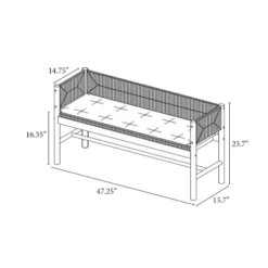 Elden Wood Bench With Woven Back And Loose Cushion Seat - Threshold™ Designed With Studio McGee -Cheap Furniture Store GUEST 8f053347 15e4 4064 81c1 72a38bf0a4d6