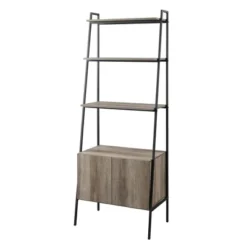 72" Open Shelf And Closed Storage Cabinet Ladder Bookcase - Saracina Home -Cheap Furniture Store GUEST 95647392 bcf6 4609 85d2 67f249b2f3ff