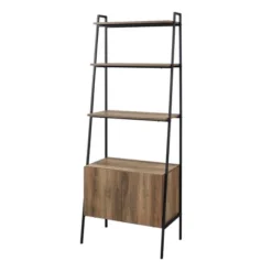 72" Open Shelf And Closed Storage Cabinet Ladder Bookcase - Saracina Home -Cheap Furniture Store GUEST a549211b d335 42ba adc5 7d826ec271f5