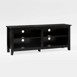 Transitional 4 Cubby Wood Open Storage TV Stand For TVs Up To 65"- Saracina Home -Cheap Furniture Store GUEST a6e3a24c 5f9e 443a b207 9469bc1cee89
