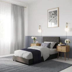 Yanis Upholstered Bed With USB - Room & Joy -Cheap Furniture Store GUEST abc33062 618f 4faf 8345 322edc2b568e