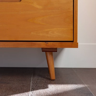 Cara 3 Drawer Mid-Century Modern 3 Drawer TV Stand For TVs Up To 80" - Saracina Home 9 Cara 3 Drawer Mid-Century Modern 3 Drawer TV Stand For TVs Up To 80" - Saracina Home - Image 7