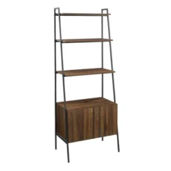 72" Open Shelf And Closed Storage Cabinet Ladder Bookcase - Saracina Home -Cheap Furniture Store GUEST b4c9708c 2fe3 4654 9c06 b27773a6d3bc