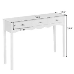 Costway Console Table Hall Table Side Table Desk Accent Table 3 Drawers Entryway White -Cheap Furniture Store GUEST b544da82 60f3 444c b5e9 c9af0d1179f6