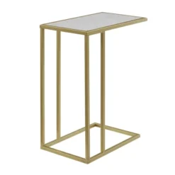 23" Modern Rectangle Two-Tone C Side Table With Metal Base - Saracina Home -Cheap Furniture Store GUEST b65b9434 3351 4d65 bc48 b2c7d25596f8