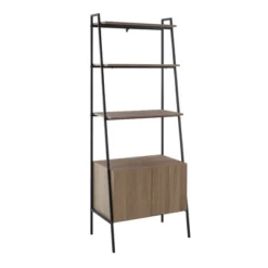 72" Open Shelf And Closed Storage Cabinet Ladder Bookcase - Saracina Home -Cheap Furniture Store GUEST bb53bc77 9ac3 477a ab20 0e515d00902d
