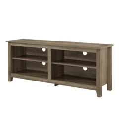 Transitional 4 Cubby Wood Open Storage TV Stand For TVs Up To 65"- Saracina Home -Cheap Furniture Store GUEST c0aba6c0 bbb4 4e90 83a5 3c73b3261eaf