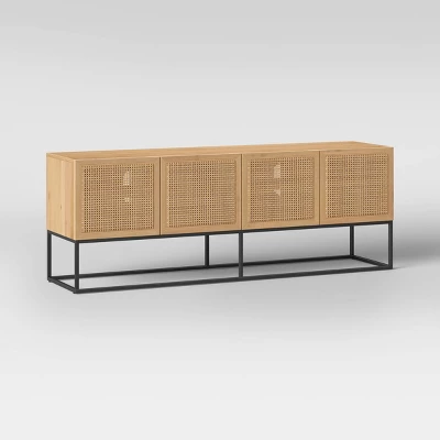 Belmar Woven TV Stand For TVs Up To 60" Natural - Threshold™ 4 Belmar Woven TV Stand For TVs Up To 60" Natural - Threshold™ - Image 2