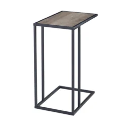 23" Modern Rectangle Two-Tone C Side Table With Metal Base - Saracina Home -Cheap Furniture Store GUEST d20774fc 5fe4 4fa9 bf5f cf9fd585efd4