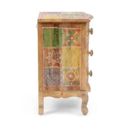 Ailey Handcrafted Boho Mango Wood 3 Drawer Nightstand Natural - Christopher Knight Home -Cheap Furniture Store GUEST d2a0da4f 2eb2 4284 a2b1 540f55b08a0f