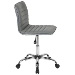 Emma And Oliver Low Back Designer Armless Ribbed Swivel Task Office Chair -Cheap Furniture Store GUEST d394aa10 3e64 4291 bb66 fd26bd217653