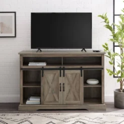Transitional Sliding Barndoor Highboy TV Stand For TVs Up To 58" - Saracina Home 26 Transitional Sliding Barndoor Highboy TV Stand For TVs Up To 58" - Saracina Home -Cheap Furniture Store GUEST d93bcb01 6b73 4caa 92df 0c0c138da9a4