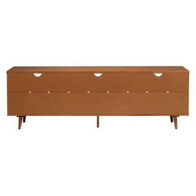 Cara 3 Drawer Mid-Century Modern 3 Drawer TV Stand For TVs Up To 80" - Saracina Home 4 Cara 3 Drawer Mid-Century Modern 3 Drawer TV Stand For TVs Up To 80" - Saracina Home - Image 2