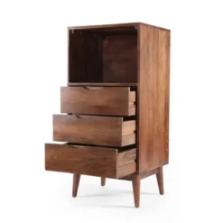 Rabun Handcrafted Mid-Century Modern Mango Wood 3 Drawer Chest Light Oak - Christopher Knight Home -Cheap Furniture Store GUEST dc59edd3 be23 4875 a2f3 7c638166947b