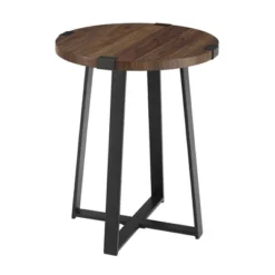 Wrightson Urban Industrial Faux Wrap Leg Round Side Table - Saracina Home -Cheap Furniture Store GUEST de11acff 57fb 43ae ba23 8b22beb8247c