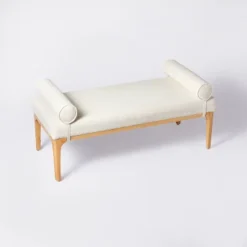 Randolph Bench With Bolster Pillows Linen - Threshold™ Designed With Studio McGee -Cheap Furniture Store GUEST df9c0bbe 939e 489c adae 0e3b5fe3d6f7