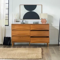 Mid-Century Modern Contoured 6 Drawer Dresser - Saracina Home -Cheap Furniture Store GUEST e3d278c0 2027 4917 98d0 1a8a534d229b