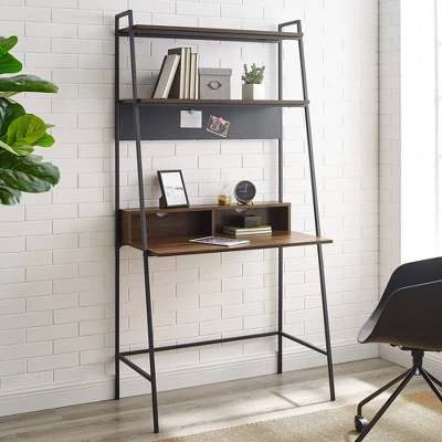 36" Writing Desk With Open Storage Ladder Bookshelf - Saracina Home 4 36" Writing Desk With Open Storage Ladder Bookshelf - Saracina Home - Image 2