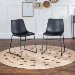 Set Of 2 Laslo Modern Upholstered Faux Leather Dining Chairs - Saracina Home -Cheap Furniture Store GUEST e921ecff 5d1c 46bf 8a40 c3330f7f710d