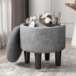Costway Modern Accent Chair With Ottoman Armchair Barrel Sofa Chair With Footrest Grey -Cheap Furniture Store GUEST eb1fb0c7 75fa 4140 af2a e80c8f4cbdc0
