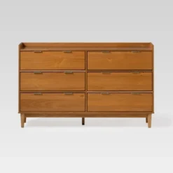 Mid-Century Modern Solid Wood 6 Drawer Double Dresser - Saracina Home -Cheap Furniture Store GUEST f40a606f 0c8e 43a8 b20e 6173eadd8c07